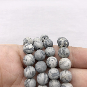 Cuentas sueltas de piedra de mapa Natural de 4/6/8/10/12mm, cuentas sueltas de piedras preciosas redondas naturales para fabricación de joyas DIY, venta al por mayor - Product Image 2