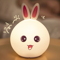 Adorable abat-jour décoratif en silicone en forme de mini lapin, imperméable, anti-chute, pour lampe de table LED