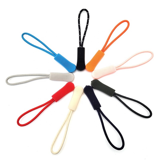 Customization Zipper Pulls Heat Shrink Tubing Cord Zipper Puller Plastic Zipper Pull for Backpack Jacket