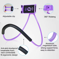 Support de téléphone portable rotatif à 360 degrés, support universel flexible pour le cou, pour les voyages, le bureau, la maison