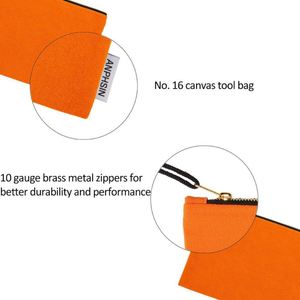 Canvas <b>Tool</b> <b>Bags</b> Heavy Duty Canvas <b>Tool</b> Multipurpose Pouch <b>Tote</b> <b>Bag</b> with Dependable Metal Zippers - Product Image 4
