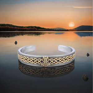 Brazalete con Diseño de Martillo de Thor de la Serie Viking Rune, Brazalete Personalizado con Nudo Celta Irlandés Nórdico, Chapado en Oro, Accesorio de Moda - Product Image 3