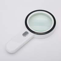 Loupe grossissante COMET 6x avec lumière, loupe de lecture portative à 12 LED avec lentille double en verre de 80 mm