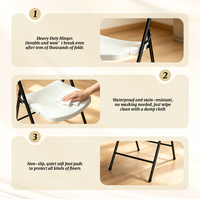 Chaise pliante en plastique robuste de qualité commerciale, chaise pliante blanche pour événements en plein air et jardins