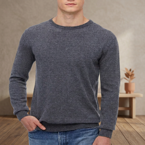 Pull en tricot uni pour homme, manches longues, coupe classique, vêtement d'automne, 100% acrylique - Product Image 3