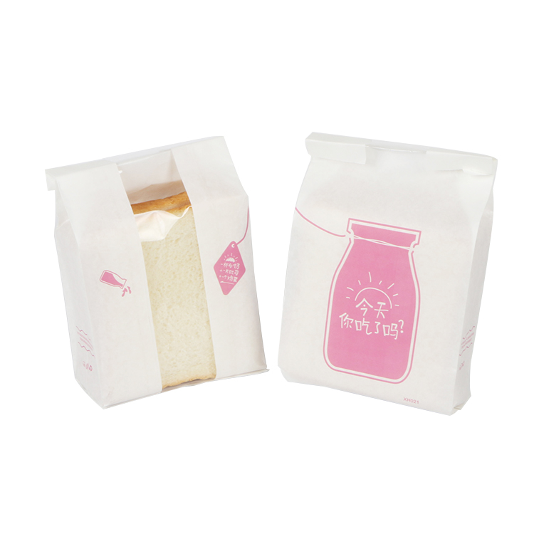 Custom Logo Disposable Toast Kraft Paper Bread Packaging Bag With WindowPopular