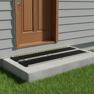 Rampa Pieghevole per Sedia a Rotelle in Alluminio, 2,4 m, Nera, Antiscivolo, Capacità 272 kg, per Gradini e Porte, Modello D0100XUYF17 - Product Image 2