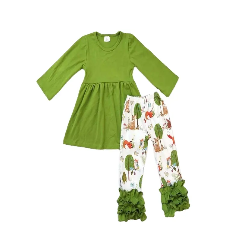 Ropa de alta calidad para niños, ropa de boutique con hermosas flores, Otoño, 2018