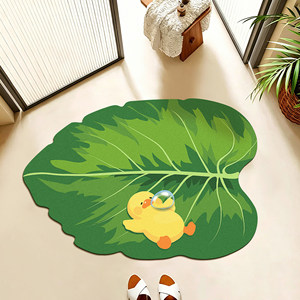 Alfombra de baño con forma de hoja de dibujos animados, absorbente de tierra de diatomeas, antideslizante, para decoración del hogar. - Product Image 1