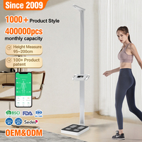 Báscula Inteligente Inalámbrica de Alta Precisión con Diseño de Vidrio Templado y ABS, Analizador Corporal de 200 kg, Báscula de Altura y Peso con Pantalla LCD