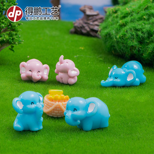 ดีพี มินิ ฟิกเกอร์ช้างการ์ตูน งานฝีมือเรซิ่น ของตกแต่งบ้าน ของประดับสวน ของตกแต่งโต๊ะทำงาน - Product Image 2