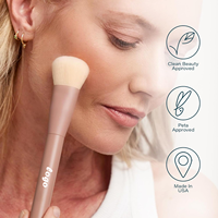 Pinceau de maquillage synthétique végétalien de qualité supérieure - NATURE BROWN NB-9903 - Pinceau professionnel individuel pour le visage, le fond de teint et le correcteur