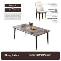Ensemble Table et Chaises de Salle à Manger Rectangulaire Moderne Minimaliste Luxe Simple Meuble de Salon pour Petit Logement Design Léger en Céramique