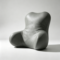 Support lombaire en cuir gris de qualité supérieure, coussin ergonomique à ailes latérales pour siège de voiture et chaise de bureau, soulagement des douleurs lombaires