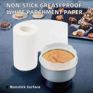 Greaseproof Parchment <b>Paper</b> Roll <b>White</b> Disposable Baking Liner for Cake Pan Oven Safe Food Contact Use - Product Image 2