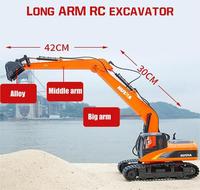 Vente chaude Huina 1551 bras Long RC pelle hydraulique 2.4GHz 1/14 15CH alliage RC ingénierie camion Construction véhicule