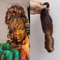 Perruque courte bouclée de 14 pouces, style bob français, cheveux synthétiques soyeux pour tresses, cheveux au crochet, boucles lâches et rebondissantes pour femmes noires