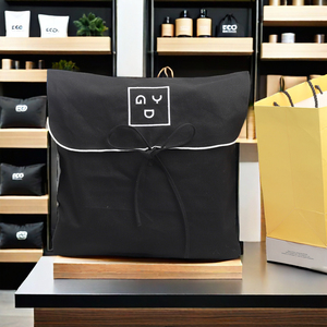 Grande pochette enveloppe en toile de coton noire pour vêtements et lingerie, personnalisable avec logo et taille, sac anti-poussière - Product Image 6