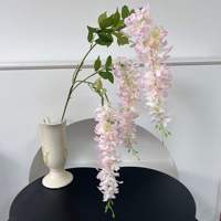 3 Guirlandes de fleurs artificielles de glycine violettes réalistes pour la décoration de plafond de centres commerciaux, hôtels, maisons, fêtes et mariages