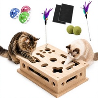 Nouvelle Boîte d'Enrichissement Interactif 2026 pour Chat avec Jouet à Chatouiller en Forme de Clochette et Baguette à Herbe à Chat pour un Affûtage des Griffes Sans Stress