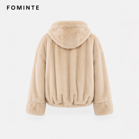Hochwertige Schicke Kurze Damenjacke aus Kunstlammfell mit Revers, Maßgefertigter Warmer Winter-Kurzmantel aus Kunstfell, Luxuriöse Oberbekleidung