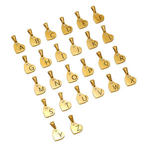 स्टेनलेस स्टील 18k pvd सोने की प्लेटेड 13 मिमी खोखले दिल के आकार पत्र हार और ब्रेसलेट एक्सेसरीज़ के लिए प्रारंभिक पेलेंट - Product Image 5