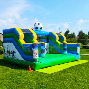 Castillo inflable comercial de PVC, casa de brinco inflable con tobogán, castillo inflable de fútbol. - Product Image 4