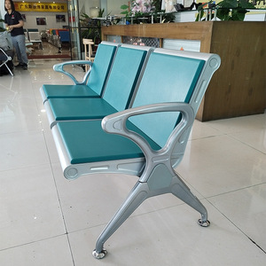 Sillas de fila Zhuo Huang de 3 asientos, color rosa, con reposabrazos, para áreas de espera de hospitales y aeropuertos - Product Image 2