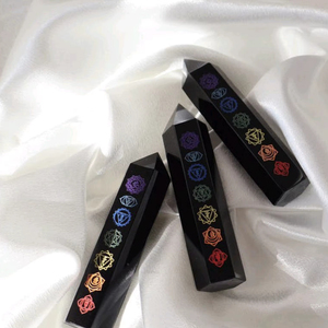 Tour en agate noire, cristal naturel, pierre d'agate noire sculptée et polie, générateur, décoration métaphysique pour la maison - Product Image 1