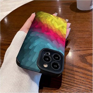 Custodia per cellulare in pelle artificiale TPU con stampa sfumata blu, rosa e gialla per <span class=keywords><strong>iPhone</strong></span> <span class=keywords><strong>XR</strong></span> 11 12 13 14 15 16 17 18 Pro Max - Product Image 4