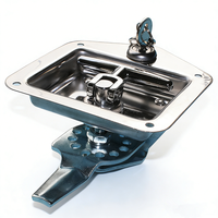 Loquet à palette pliable en acier inoxydable poli avec poignée en T et clé pour boîte à outils de camping-car KSD