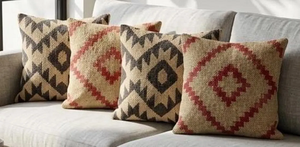 Juego de 4 Fundas de Almohada Boho, Fundas de Cojín con Diseño Tribal Geométrico, Negro, Beige, Rojo Óxido, Decoración del Suroeste, Decoración para el Hogar - Product Image 6