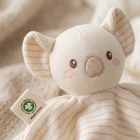 Doudou en coton biologique pour bébé, animal en peluche doux, jouet apaisant pour nouveau-né, cadeau pour le sommeil des nourrissons