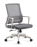 Chaise pivotante ergonomique en maille, dossier mi-haut réglable avec roulettes, vente en gros pour la maison et le bureau