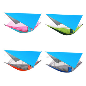 Trọng Lượng Nhẹ Xách Tay Cắm Trại Võng Và Lều Mái Hiên Mưa Bay Tarp Chống Thấm Nước Muỗi Lưới Võng Tán 210T Nylon Võng - Product Image 6