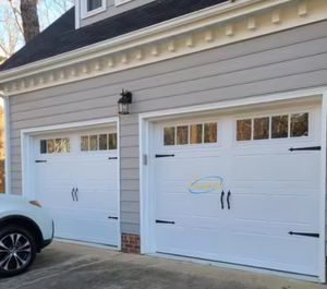 Portes <span class=keywords><strong>de</strong></span> <span class=keywords><strong>garage</strong></span> coulissantes LongTai à économie d'énergie, en bois <span class=keywords><strong>de</strong></span> noyer noir 9x8, avec rails en aluminium et fenêtres doubles en verre <span class=keywords><strong>sur</strong></span> le dessus - Product Image 3