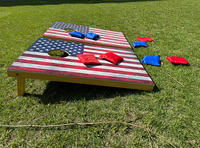 Articles les plus vendus Jeu de cornhole en bois Design drapeau américain Pin de Nouvelle-Zélande Durable Portable Couleur personnalisable Stable Extérieur