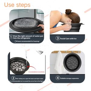 Bol pliable pour bain de glace facial, pour thérapie par eau froide, bol en silicone avec bac à glace intégré, <span class=keywords><strong>cryothérapie</strong></span>, bassins pour le visage - Product Image 4