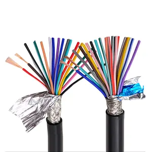Pvc esnek bükümlü çift kablo yalıtımlı esnek sürükle zincir bükümlü çift kablo bakır tel 4,6,8,10,12,14,16,20,26 çekirdek kablo