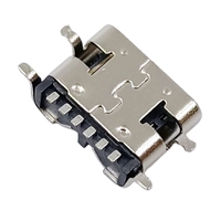 Connecteur de Port de Charge Rapide USB 3.0 Type C 6 Broches SMT SMD Femelle, Coque en Acier Inoxydable, Longueur 6,8 mm, Vente en Gros Usine