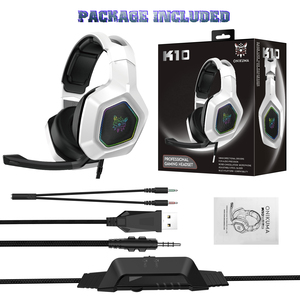 หูฟังเกมมิ่ง <span class=keywords><strong>Onikuma</strong></span> Oem Usb ตัดเสียงรบกวน รุ่น <span class=keywords><strong>K10</strong></span> สีขาว สำหรับ Ps4 แบบครอบหู พร้อมไมโครโฟน - Product Image 6