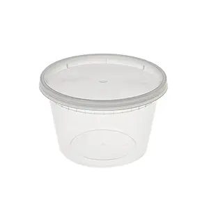 16oz Reusable PP Deli Cup Combo Pack Round Freezer Clear Deli Food Grade Storage Container
