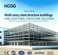 Estructura de Acero para Edificios de Oficinas Prefabricados de Múltiples Pisos, Columna Tipo Caja con Viga en H, Construcción Rápida