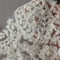 Ribete de Encaje con Cuentas para Novias, Diseño Nuevo, 100% Poliéster, para Vestidos de Novia, Accesorios, Juguetes y Bolsos