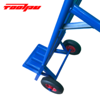 Chariot pliable portable TOOLPU de 1,3 mètre à 5 plateaux, finition huilée BLEU, grande capacité, chariot à main robuste pour usine