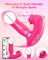 Ein ferngesteuerter und per App steuerbarer 2-in-1-Höschen-Vibrator mit Klitoris-Saugfunktion und Vagina-Vibration, Sexspielzeug für Erwachsene, direkt ab Werk erhältlich.