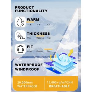 Pantalons de ski pour femmes sur mesure, coupe ajustée, imperméables, coupe-vent, résistants à l'eau 20k, respirants 15k, vêtements de neige - Product Image 6