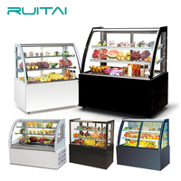 Réfrigérateur à gâteau en Arc incurvé de haute stabilité présentoirs commerciaux vitrine à gâteaux 900mm 670mm 1220mm