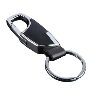 customize gifts factory custom real and PU pvc leather keychain with logo multi-function key ring