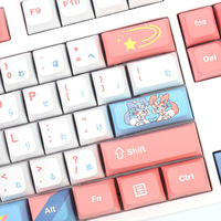 Eevee XDA Profile 130keys PBT Dye Sublimation Keycaps Set PBT Keycaps for Cherry Mx Mechanical Keyboard